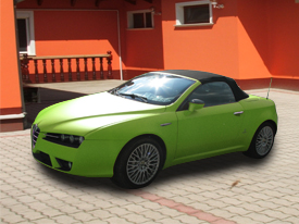 Alfa Romeo Spyder matt zöld karosszéria fóliázás 2
