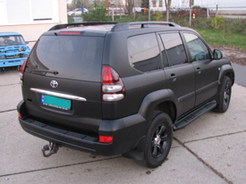 Toyota Land Crusier fóliázás: matt fekete karosszéria fóliázás 7